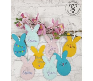 Stickdatei ITH - Anhänger Hasen Eier Ostern